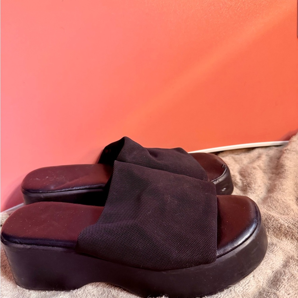 Aldo Black Platform Slides